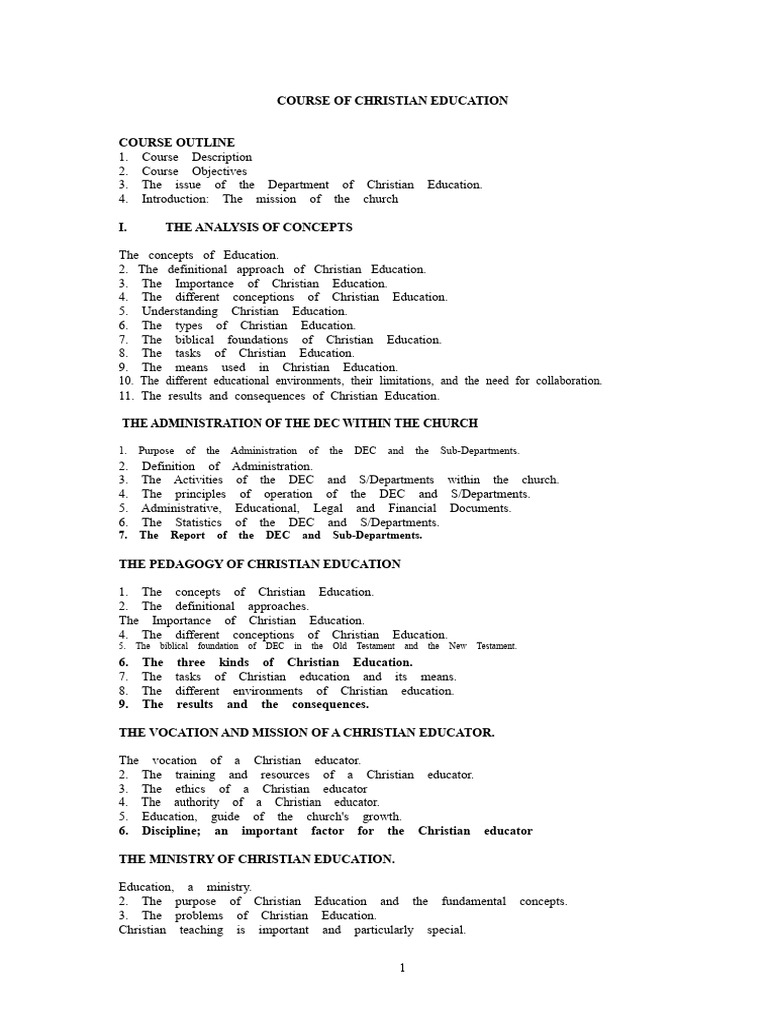 Christian Education Course Overview | PDF | Elder (Christianity) | Isaac