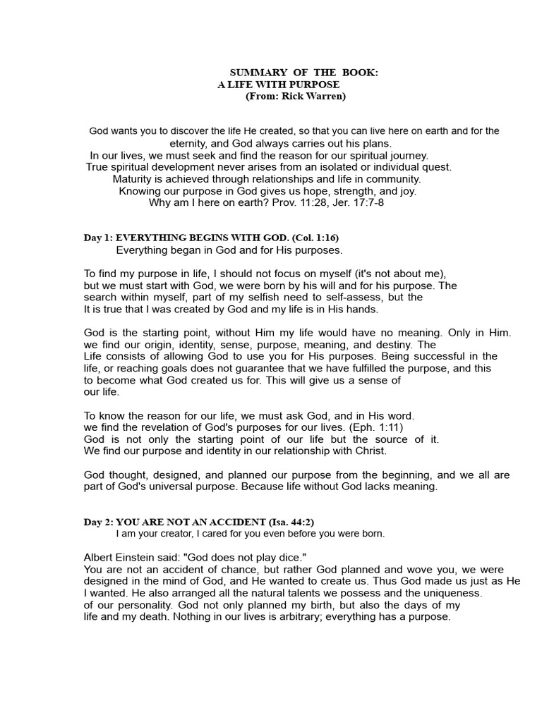 Discovering Your Life's Purpose | PDF | Glory (Religion) | God