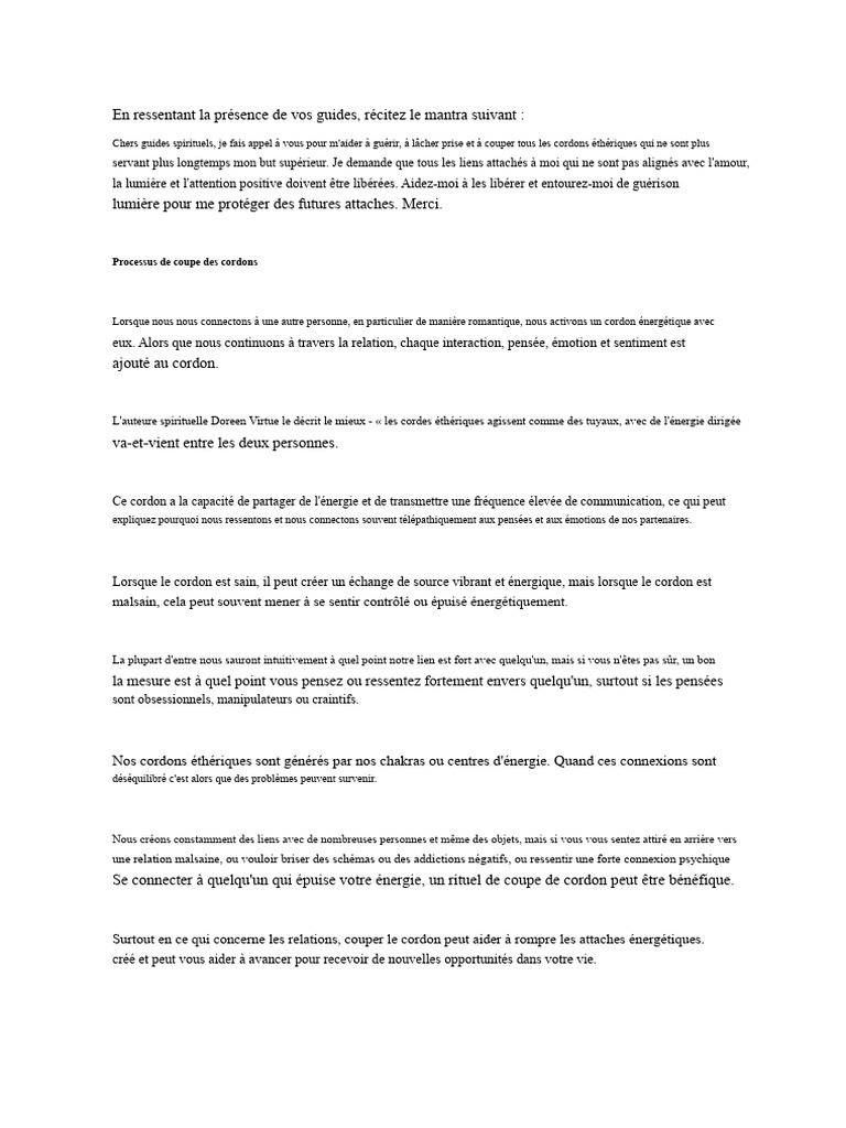Rituel de coupe des cordons éthériques | PDF