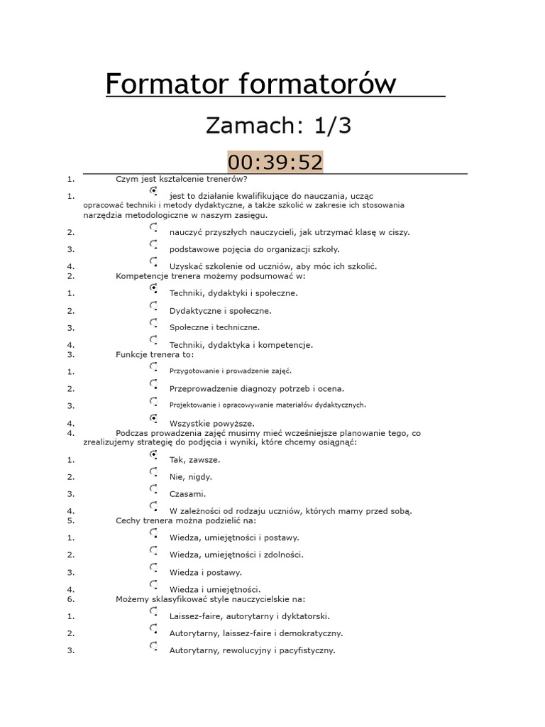 Exam Formator of Formators | PDF
