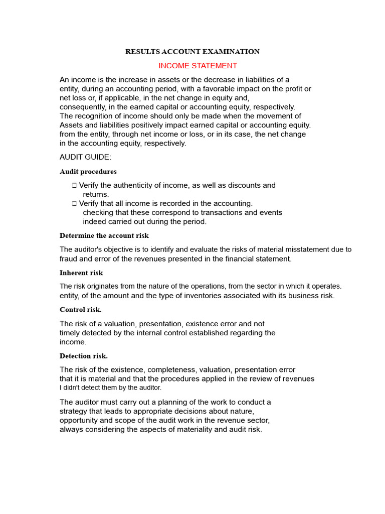 Income and Expense Audit Procedures | PDF | Audit | Internal Control