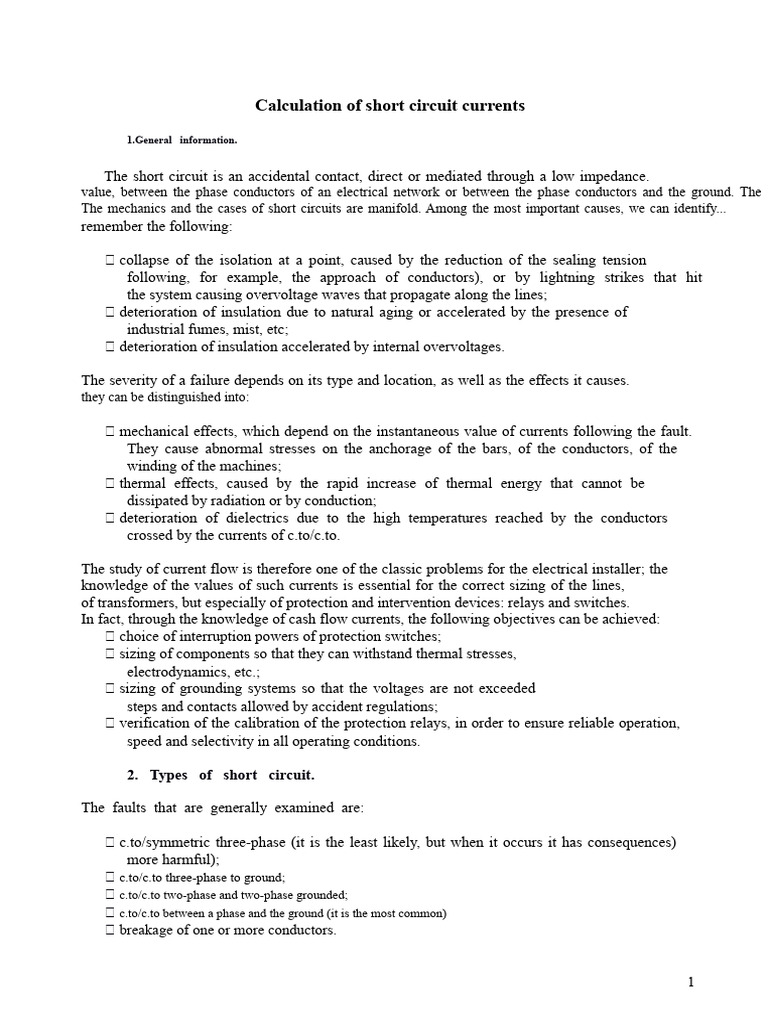 Short Circuit Current Calculation Guide | PDF | Electrical Impedance ...