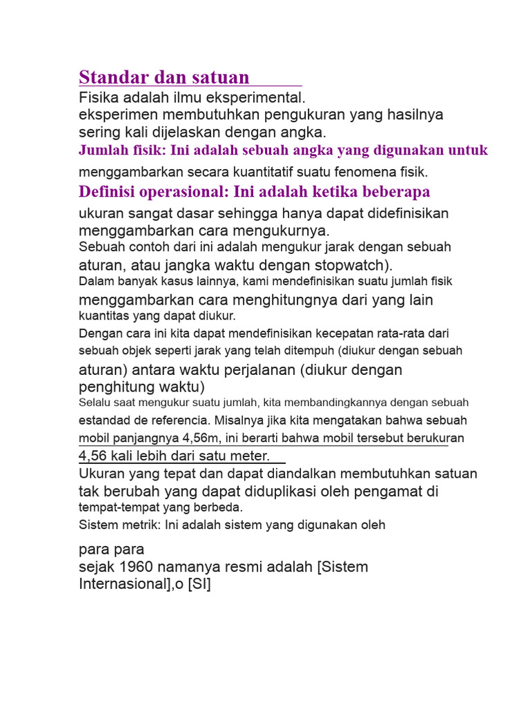 Standar Dan Unit | PDF