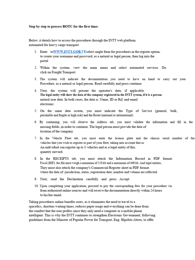 ROTC Processing Guide for First-Time Users | PDF | User (Computing) | Cargo