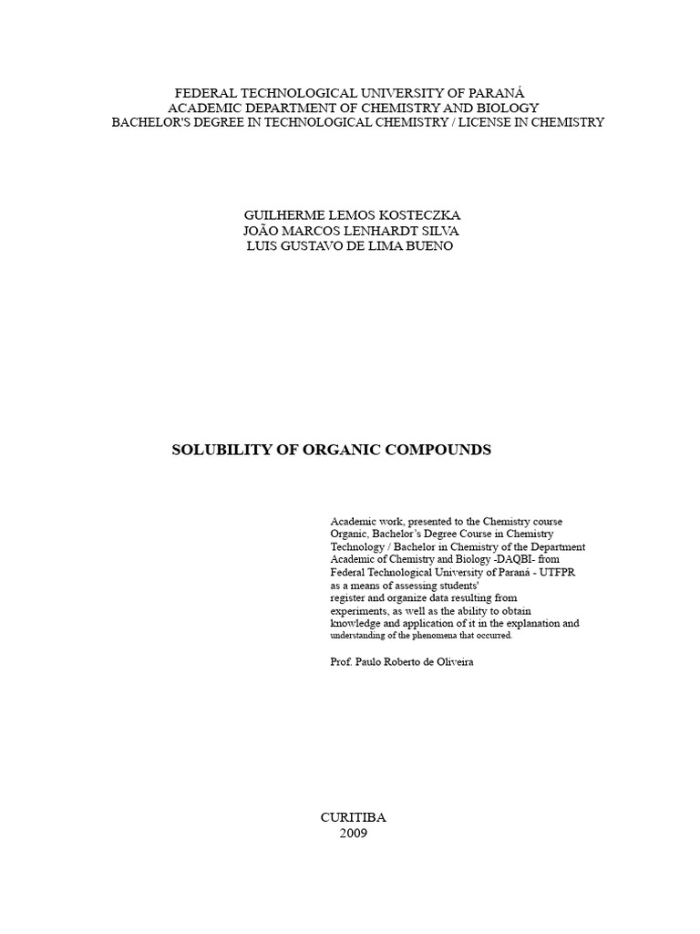 Solubility of Organic Compounds Study | PDF | Solubility | Sodium Hydroxide