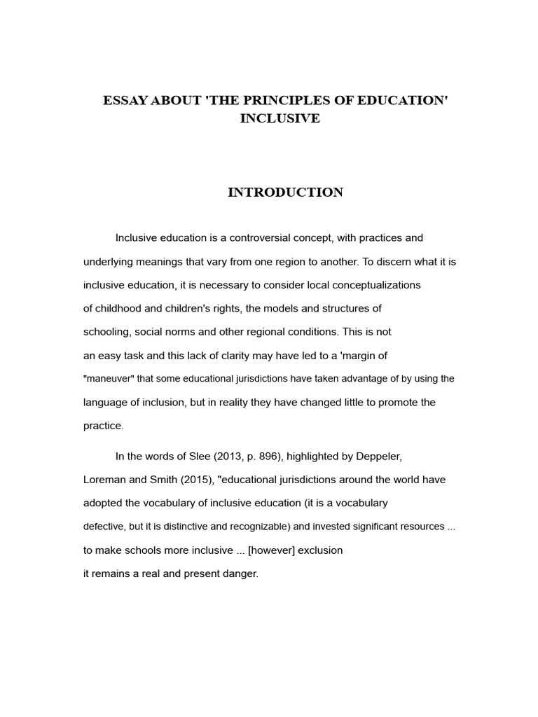 Understanding Inclusive Education Principles | PDF | Social Exclusion ...