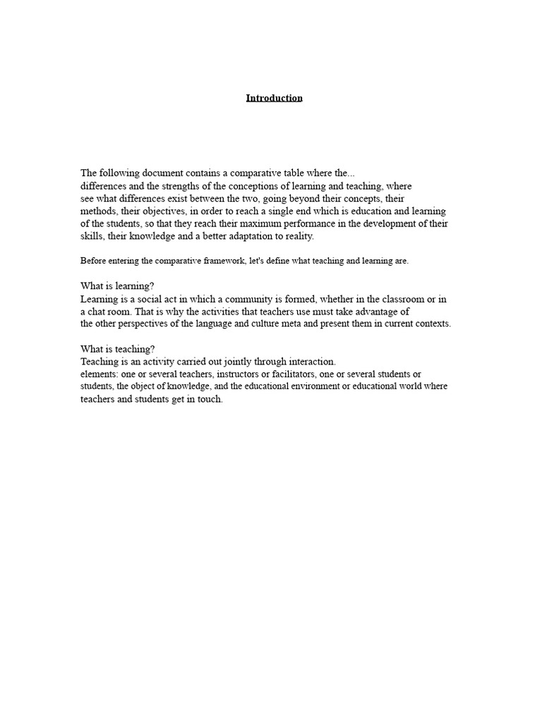 Teaching vs. Learning: Key Differences | PDF | Learning | Teachers