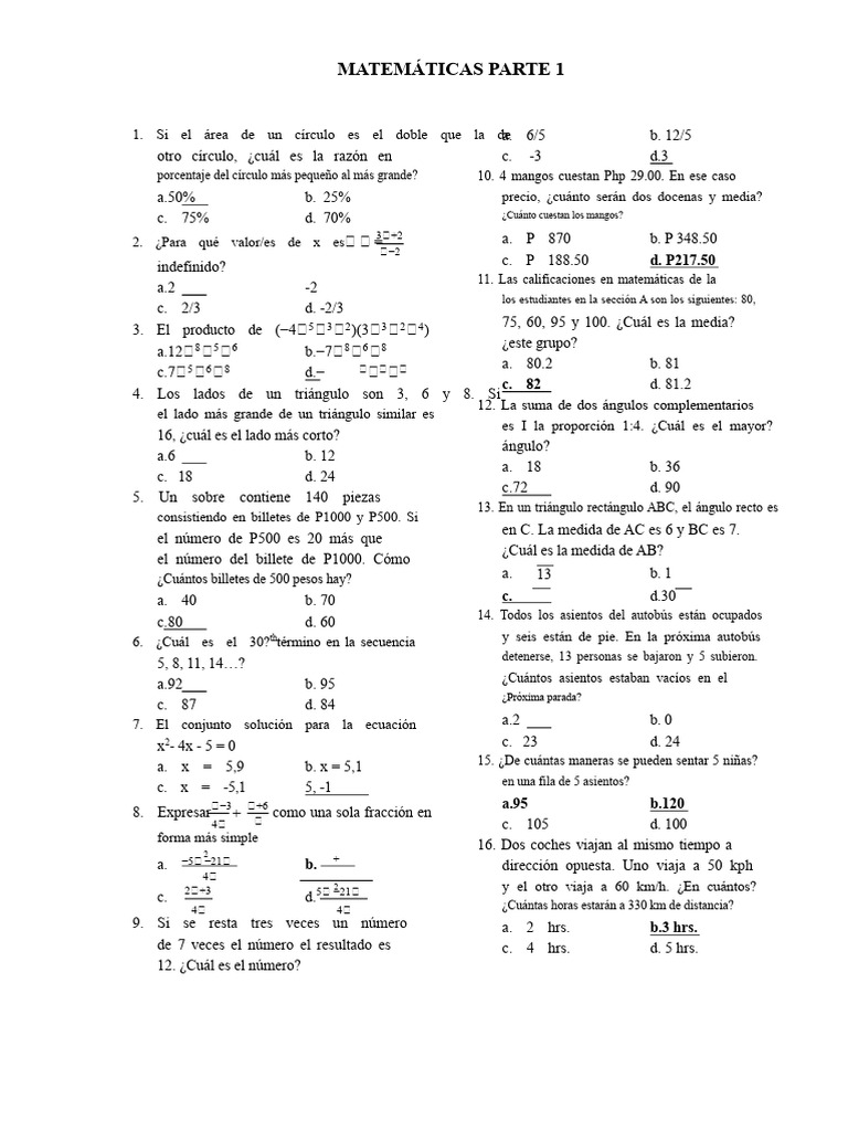 Ejercicios de Matemáticas y Problemas Resueltos | PDF | Triángulo ...