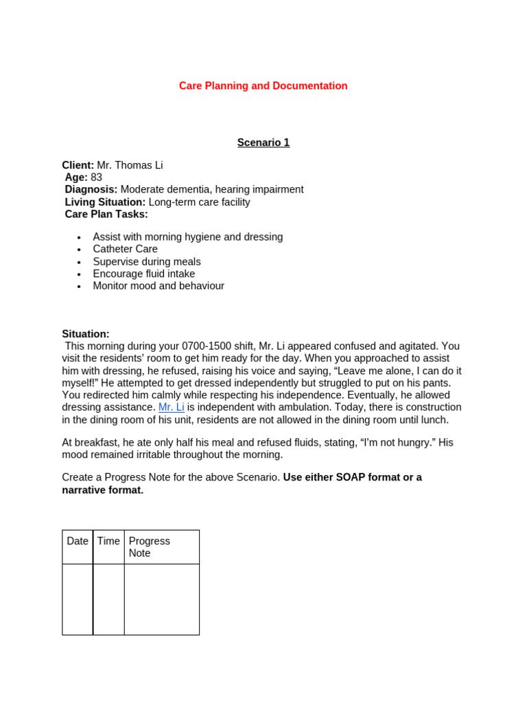 Care Plans and Progress Notes for Seniors | PDF | Hypertension ...