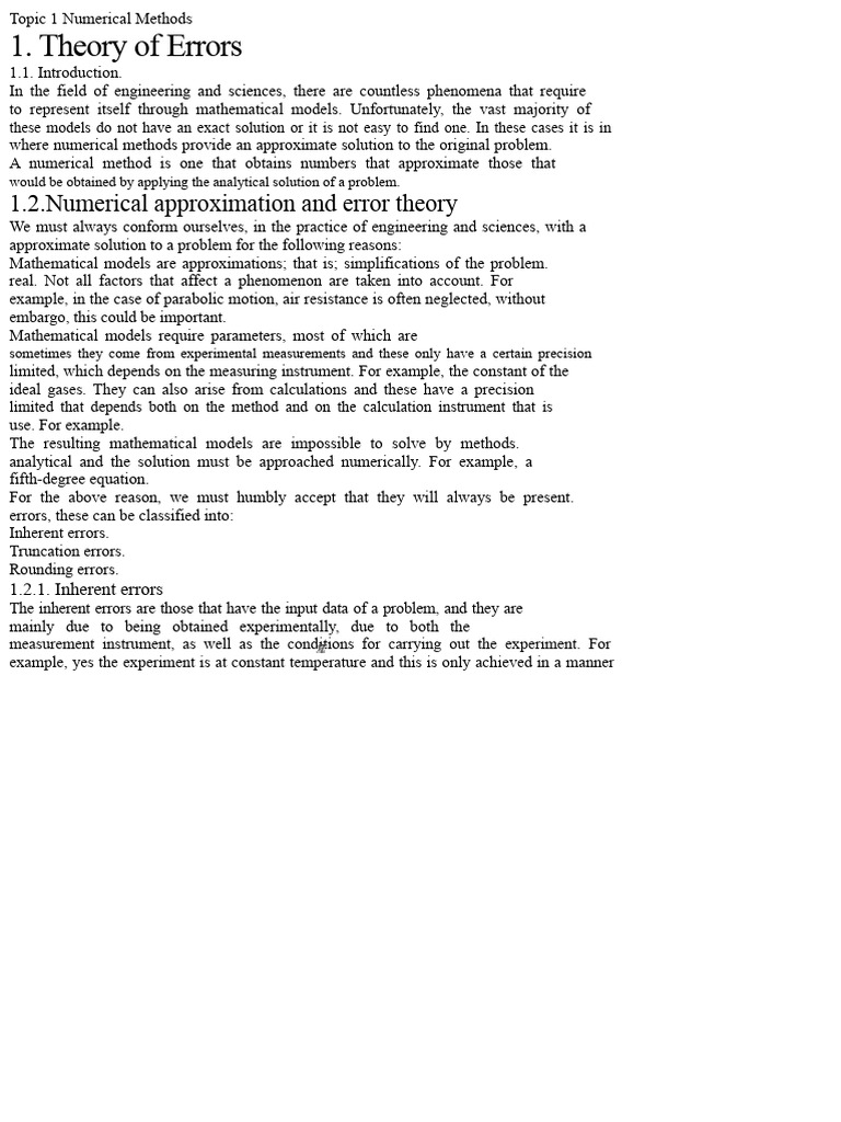 Numerical Methods and Error Analysis | PDF | Rounding | Numerical Analysis