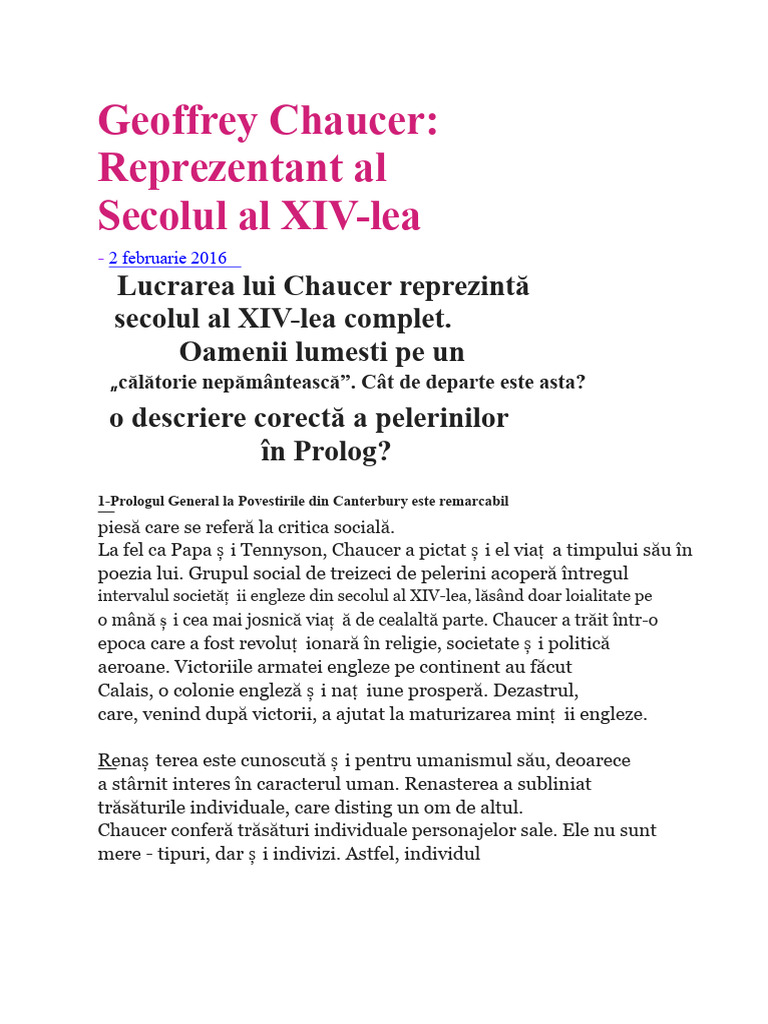 Geoffrey Chaucer | PDF