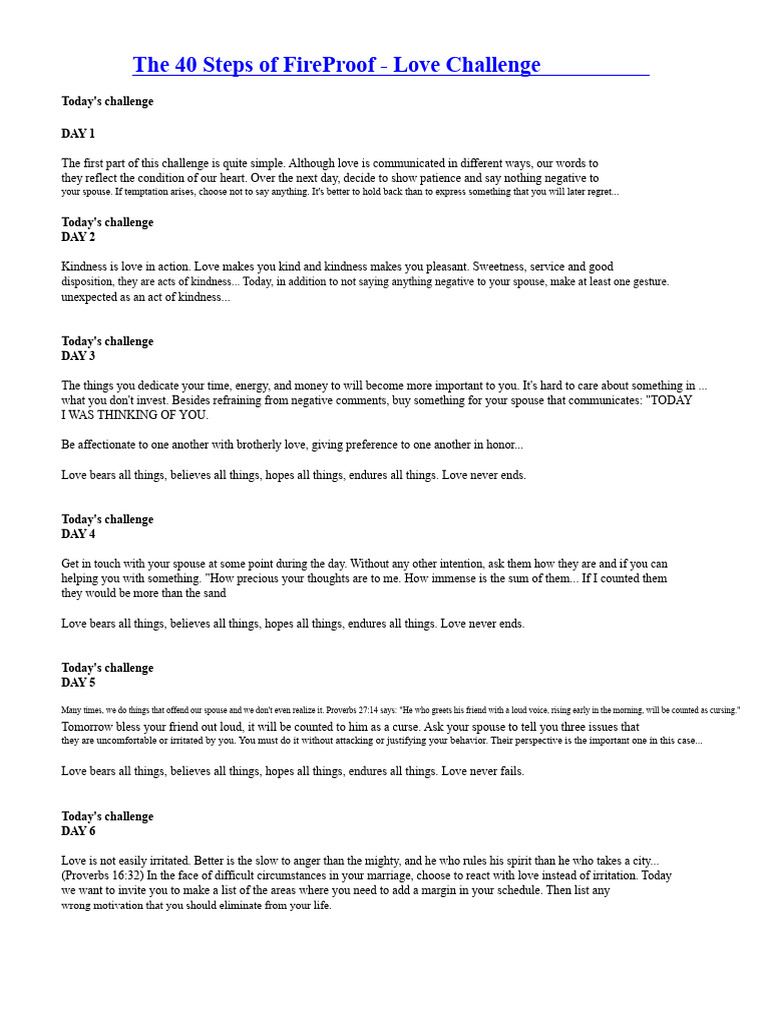 The 40 Steps of FireProof | PDF | Love | Forgiveness