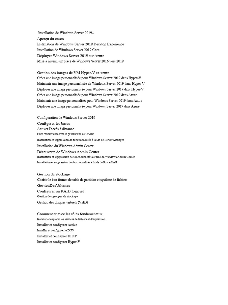Guide d'installation Windows Server 2019 | PDF