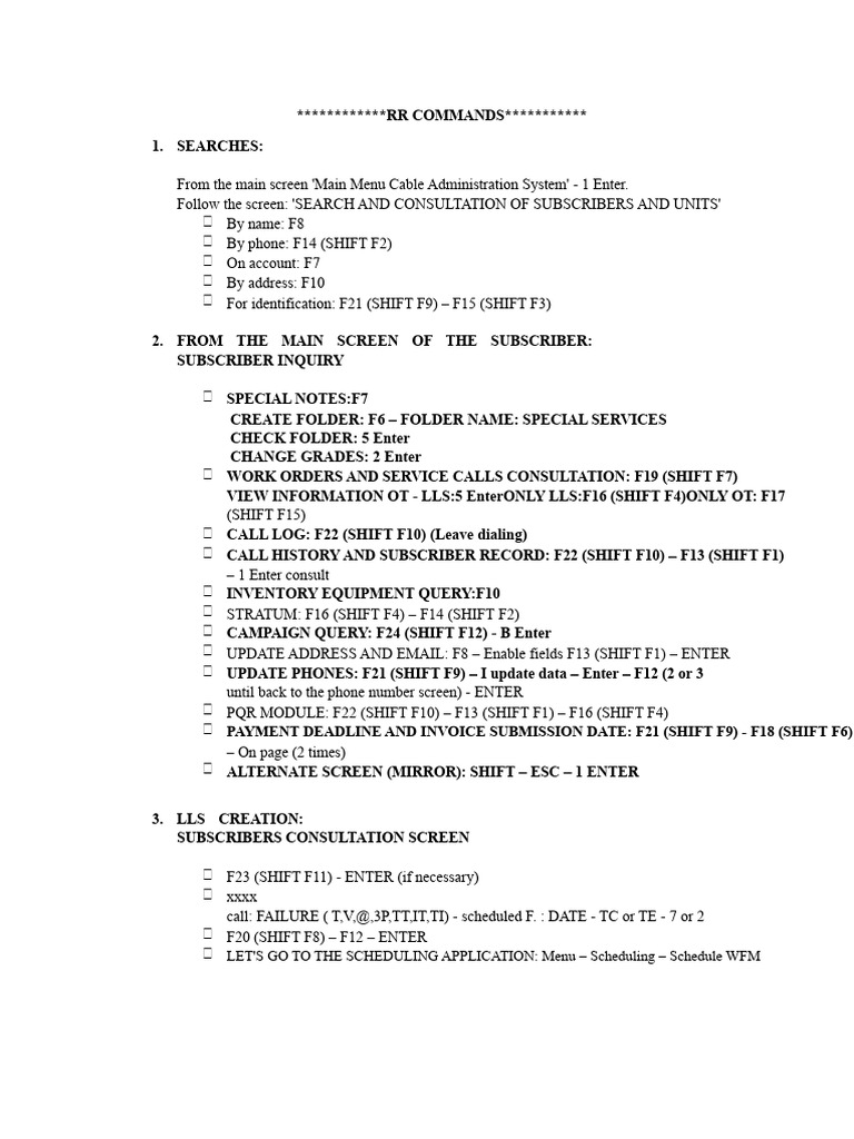 RR Commands for Subscriber Management | PDF | Software | Computing