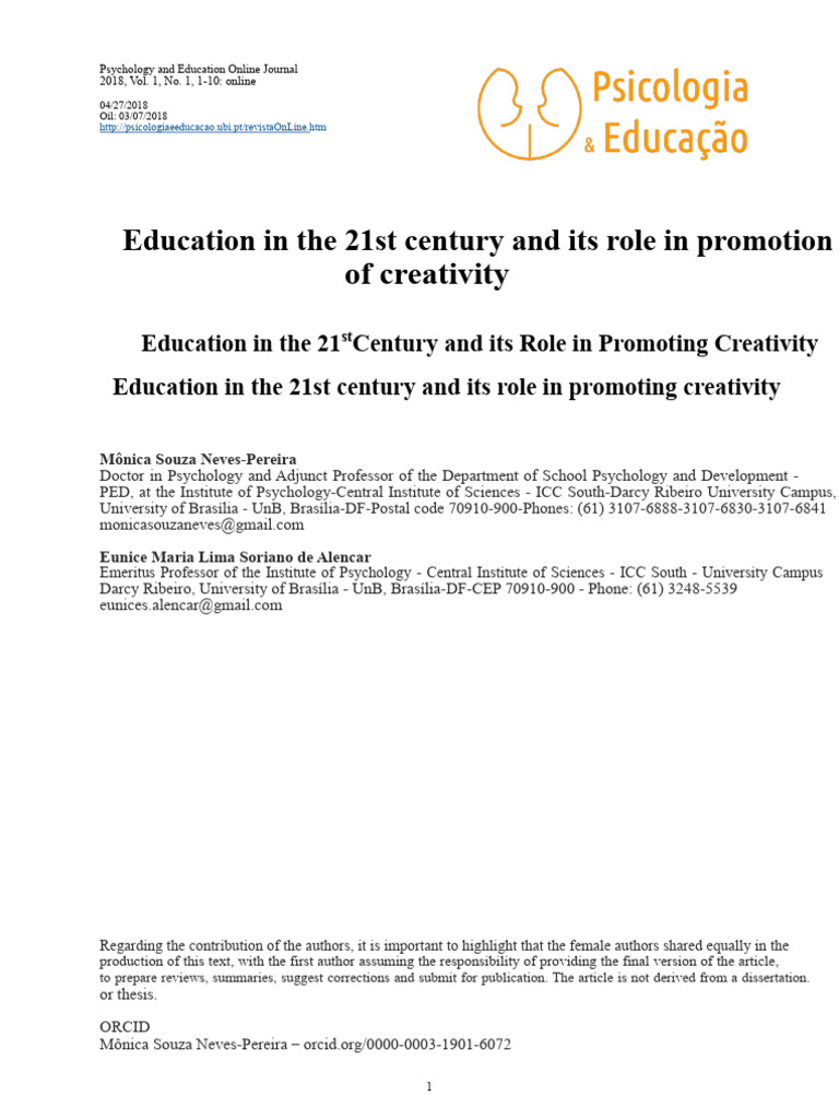 21st Century Education and Creativity | PDF | Creativity | Teachers