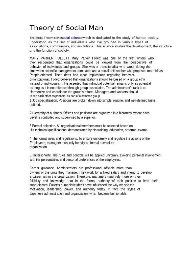 Understanding Social Man Theory | PDF
