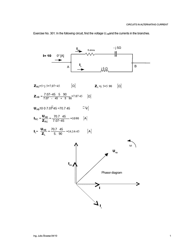 AC Circuit Analysis Exercises | PDF | Series And Parallel Circuits ...