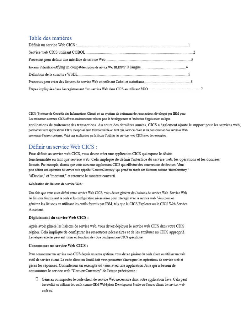 Guide des services Web CICS en COBOL | PDF | Service web | Internet