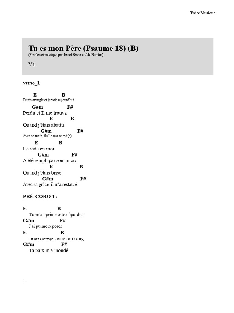 Tu es mon Père : Force et Espoir | PDF | Chansons