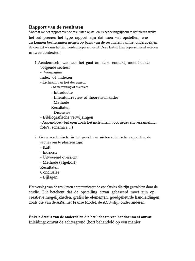 Verslag Van de Resultaten | PDF