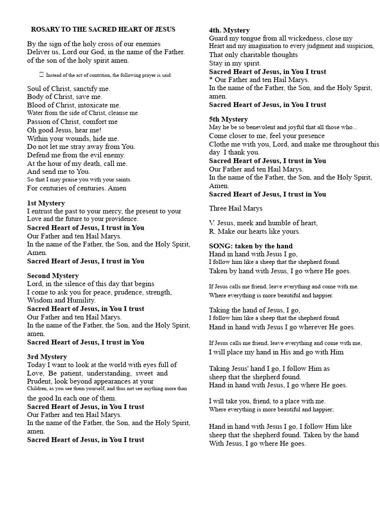Sacred Heart of Jesus Rosary Guide | PDF | God The Father | Lord's Prayer