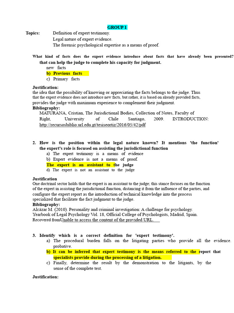 Understanding Expert Testimony in Law | PDF | Psychology | Expert Witness