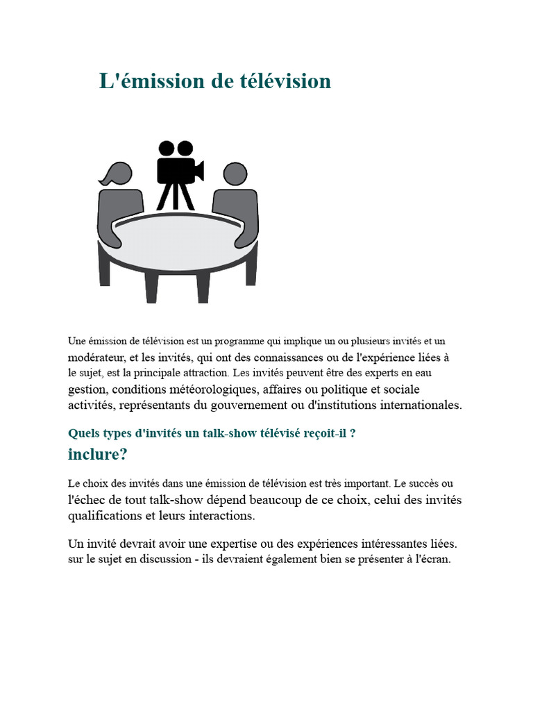 Types et structure des talk-shows télévisés | PDF | Télé-réalité
