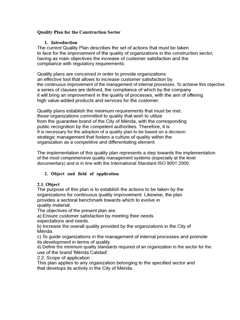 Mérida Construction Quality Plan | PDF | Regulatory Compliance | Supply ...
