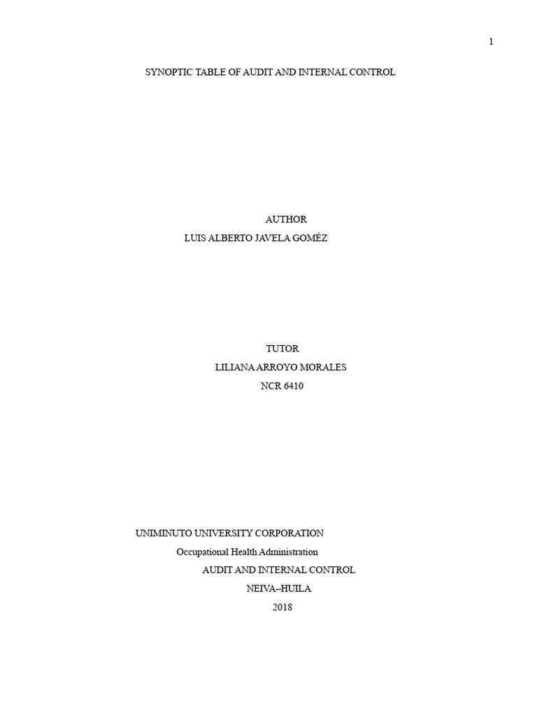 Audit and Internal Control Overview | PDF | Audit | Internal Control