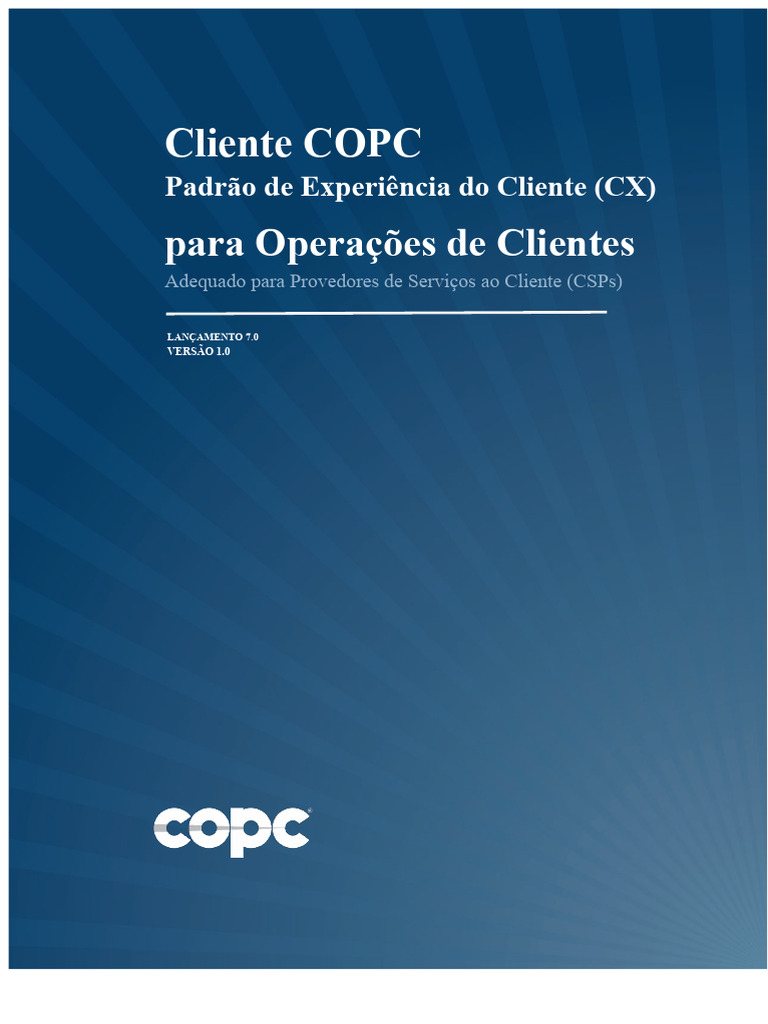 Padrão COPC CX: Certificação e Melhoria | PDF | Despesa | Qualidade ...