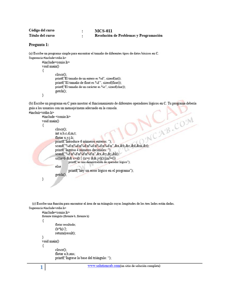 MCS 11 Resuelto | PDF | Puntero (Programación de computadora ...