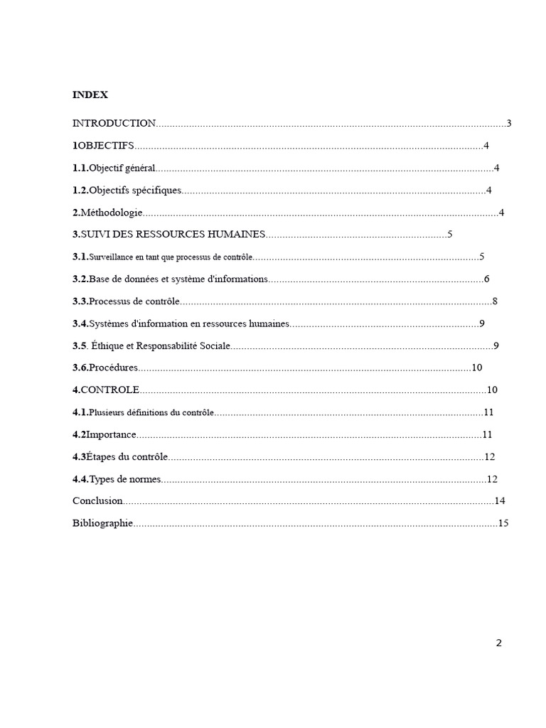 Suivi et contrôle des ressources humaines | PDF | Gestion des ...