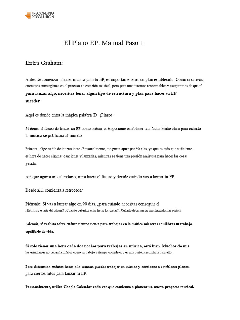 EP Blueprint Lección 1 Manual PDF | PDF | Álbumes | Grabación de sonido