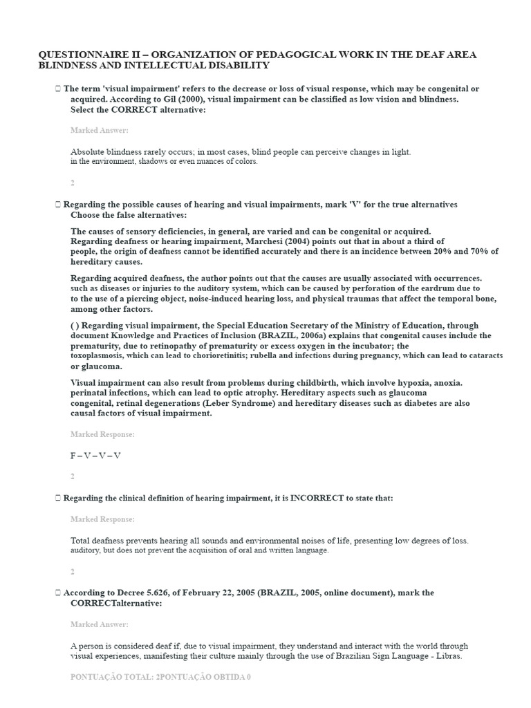 Questionnaire II - Organization of Pedagogical Work in The Area of ...