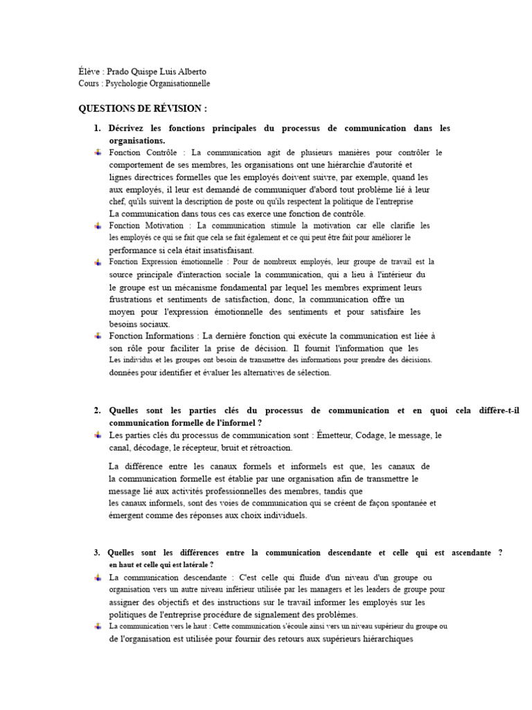 Fonctions et défis de la communication en entreprise | PDF | Motivation ...