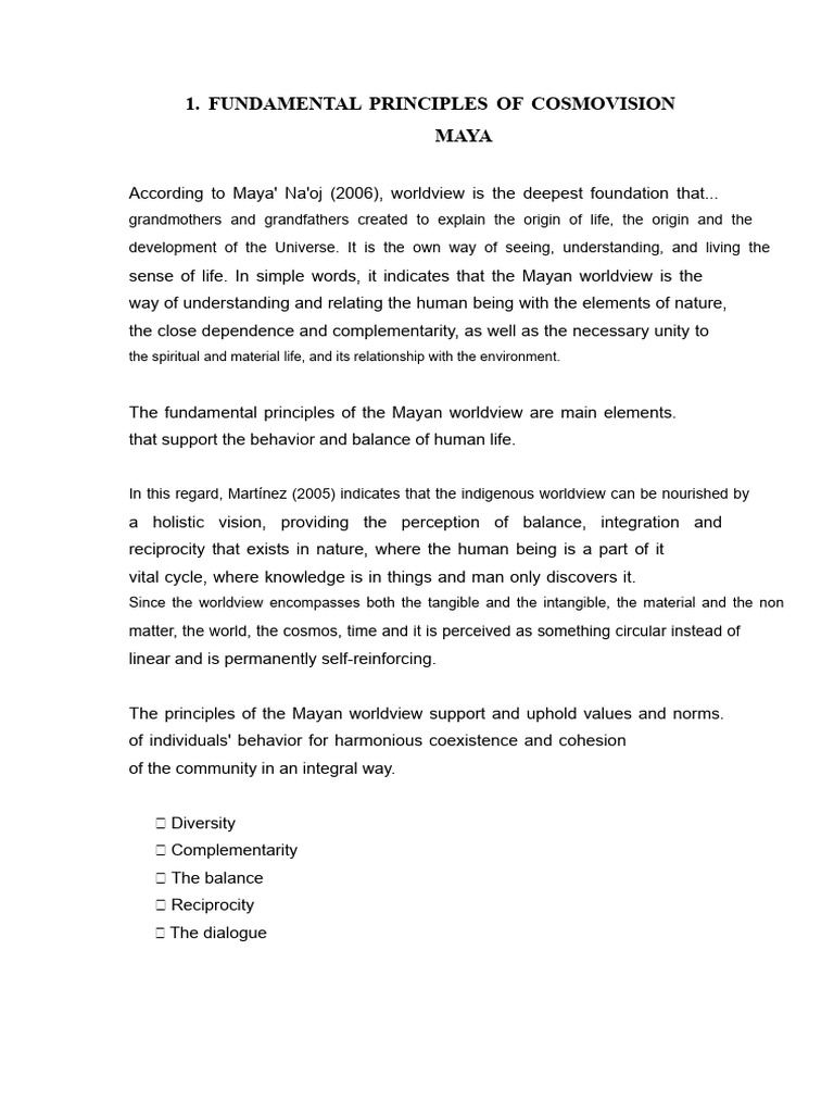 Fundamental Principles of The Maya Cosmovision | PDF | Maya Peoples ...