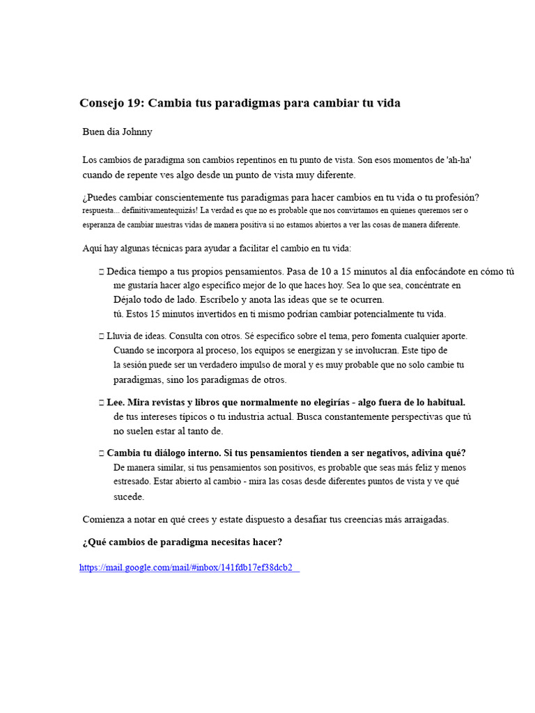Cambia tus Paradigmas y Transforma tu Vida | PDF