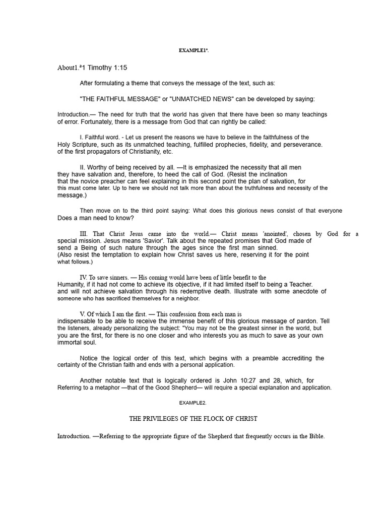 Examples of Textual Sermons | PDF | Jesus | Salvation