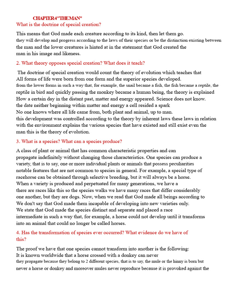 Special Creation vs. Evolution Explained | PDF | Serpents In The Bible ...
