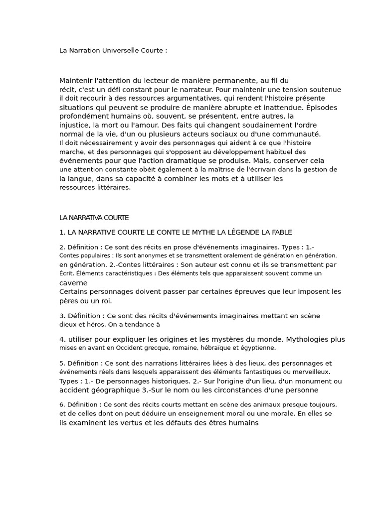 Importance de la Narration Universelle | PDF | Chevalerie | Romans