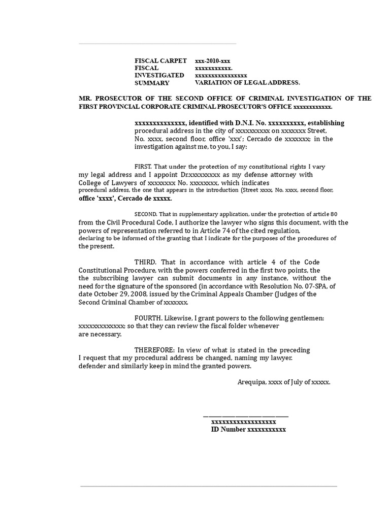 Change of Procedural Address in Criminal Matters - Public Prosecutor's ...