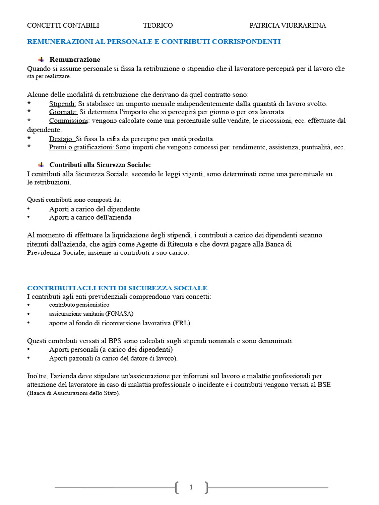 Concetti Contabili - Stipendi e Giornate | PDF