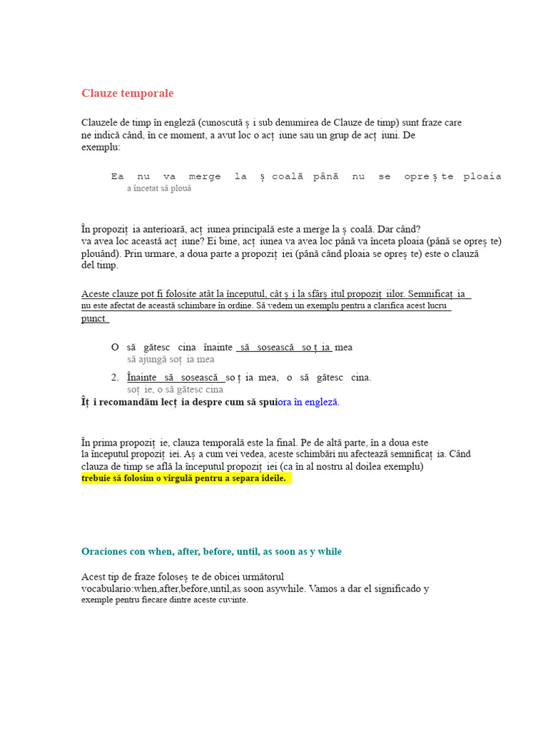 Clauze Temporale | PDF