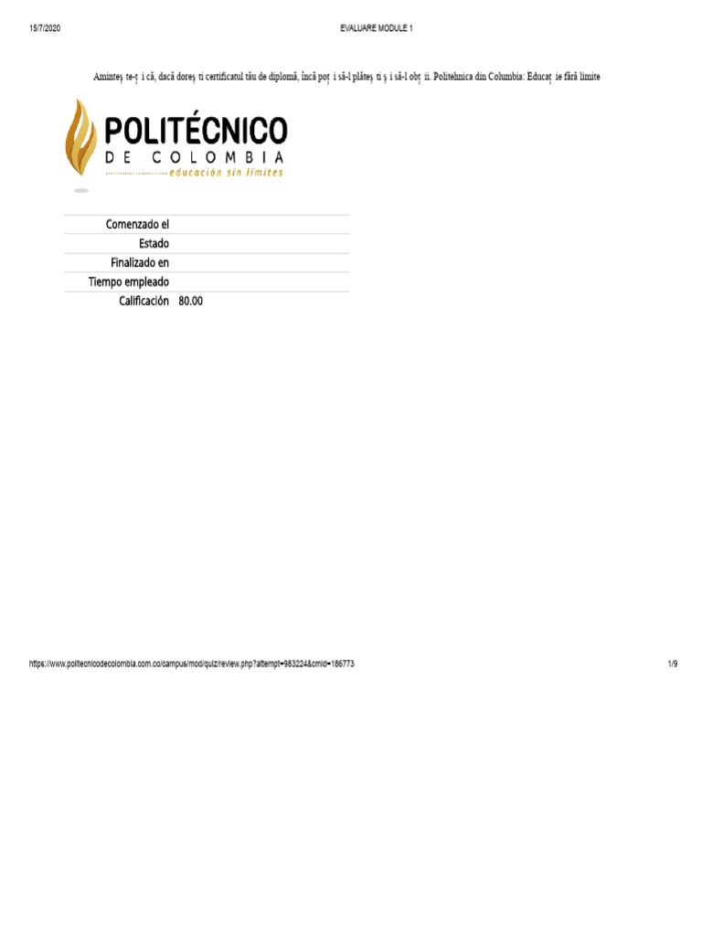 Evaluare Module 1 | PDF