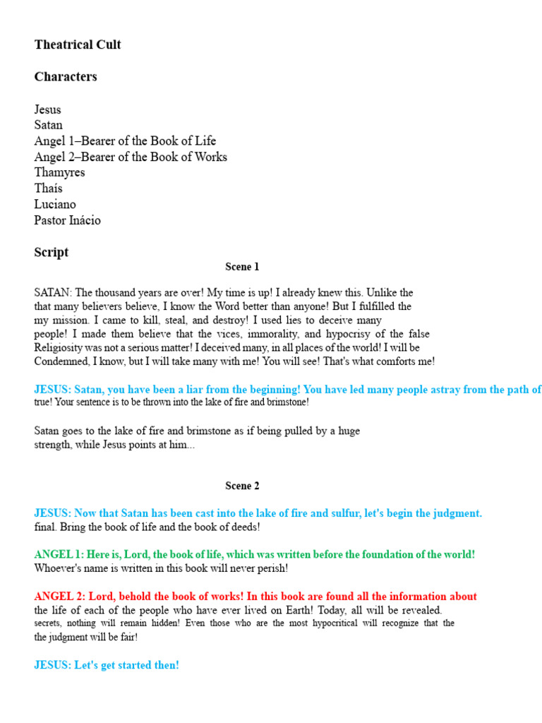 Theatrical Judgment: Sin and Redemption | PDF | Jesus | Satan