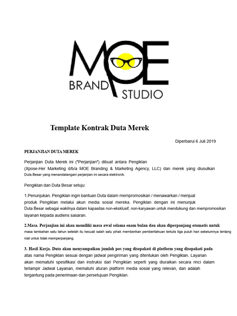 Kontrak Duta Merek | PDF