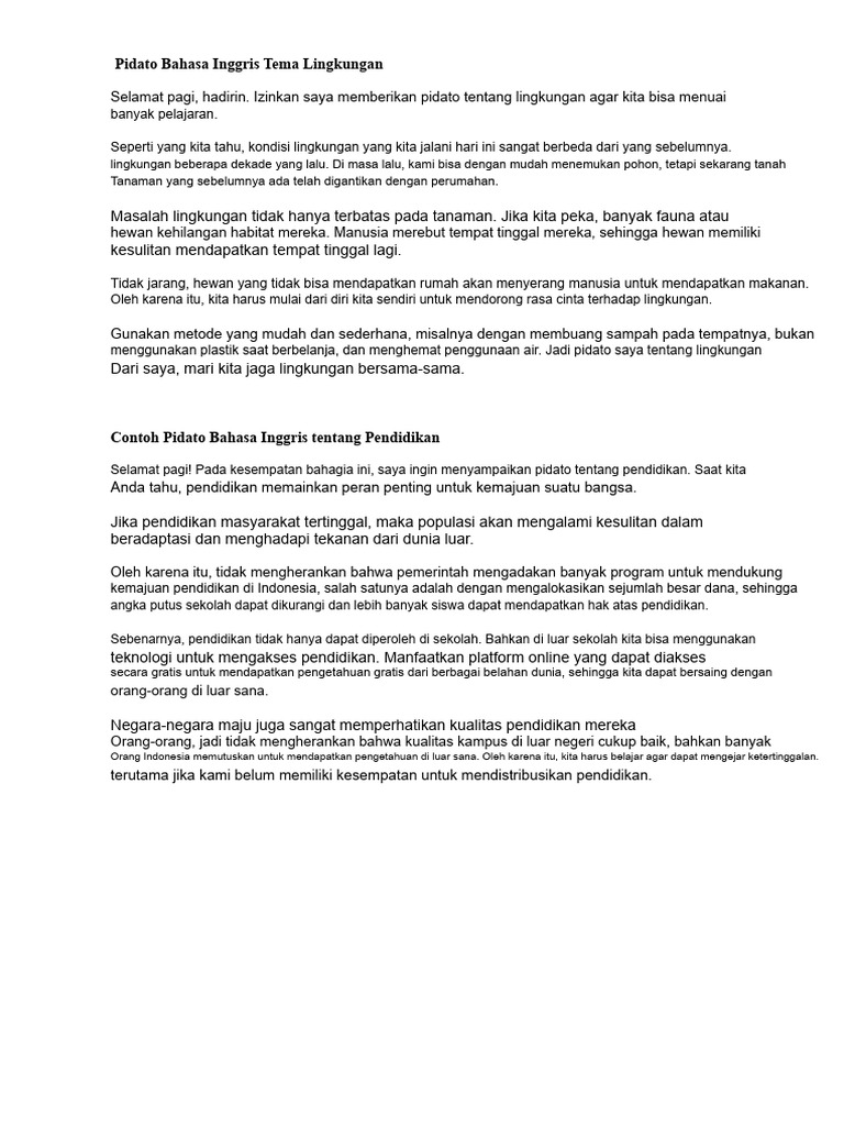 English Speech On Environmental Theme | PDF