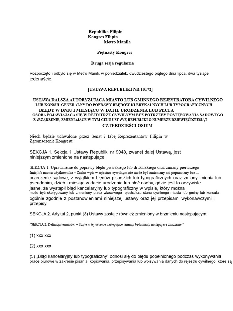 RA 10172 I Jego Zasady Wykonawcze | PDF