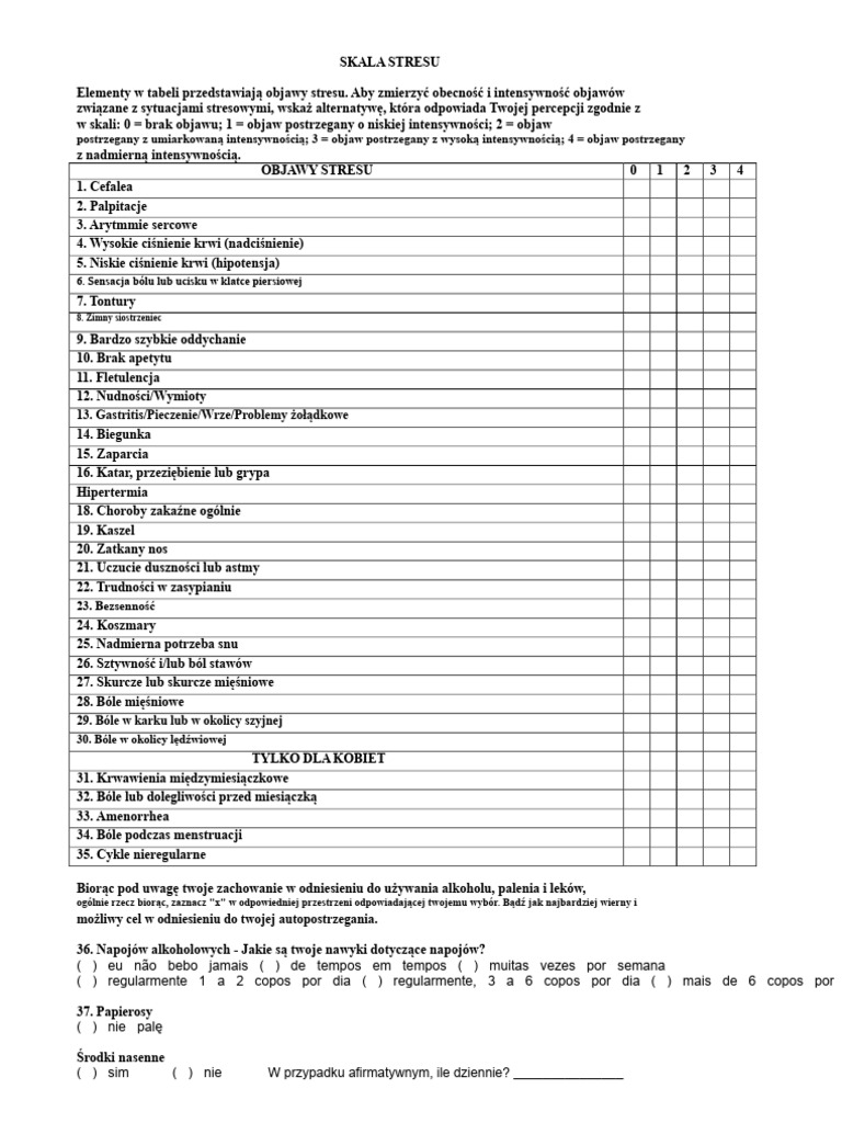 Skala Stresu | PDF