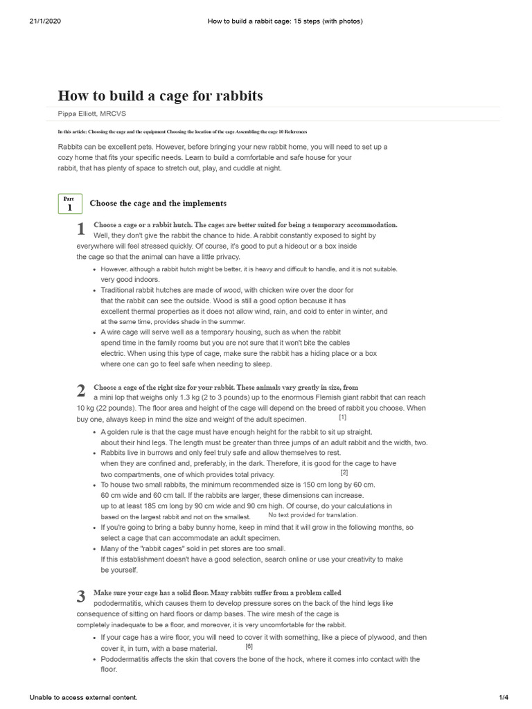 How To Build A Rabbit Cage: 15 Steps (With Photos) | PDF | Rabbit